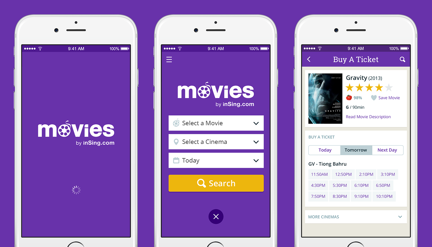 inSing.com Movies App