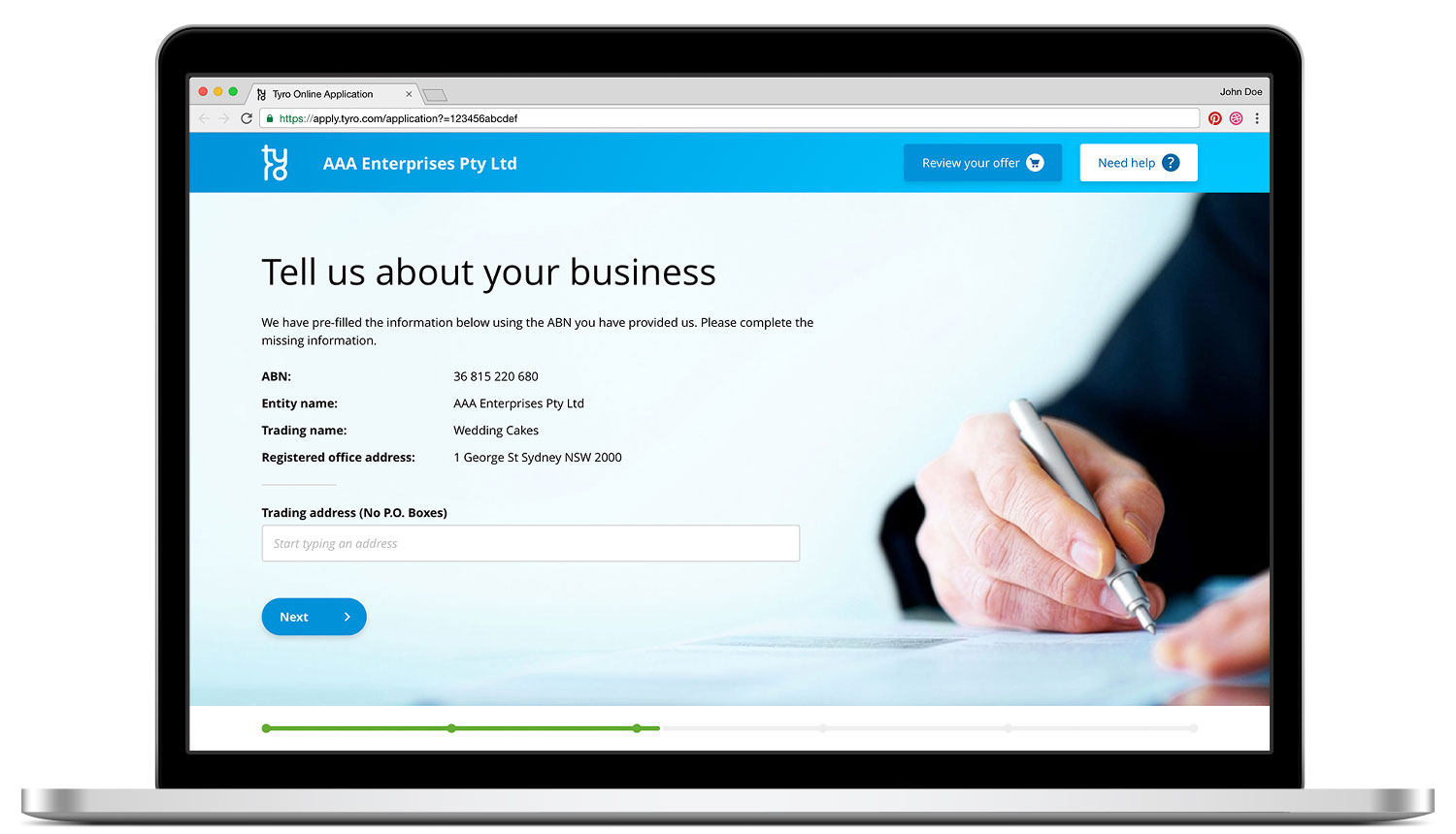 Tyro Online Application
